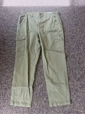 NWT American Eagle Outfitters Women’s Olive Cargo Pants Size 16 Stretch Y2K 90s